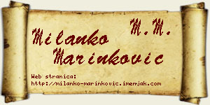 Milanko Marinković vizit kartica